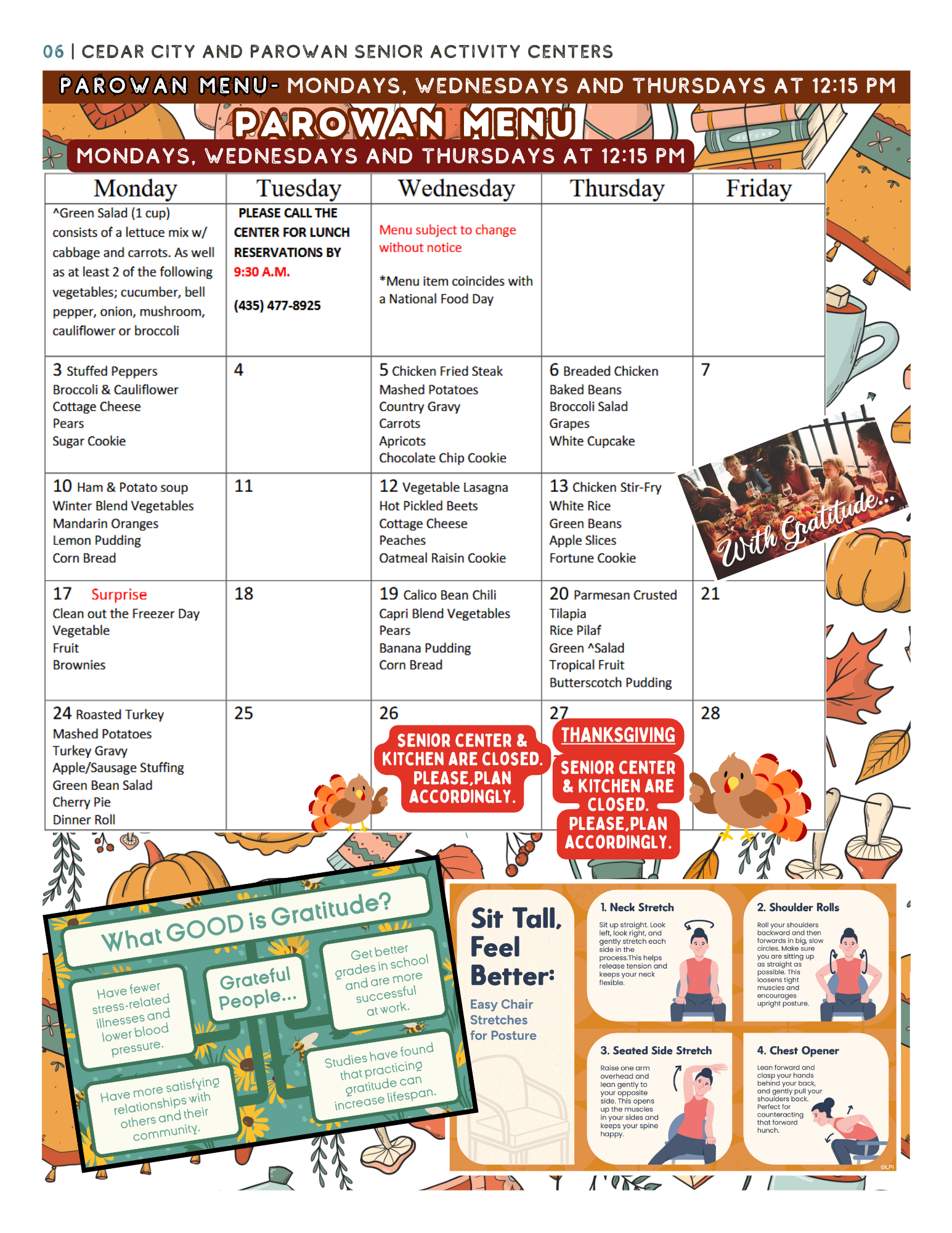 Parowan Senior Center menu