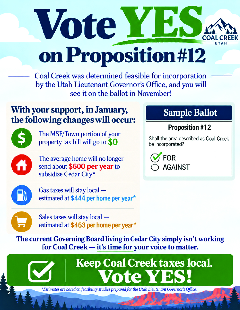 Information flyer regarding Coal Creek Proposition 12